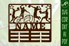 Volleyball male medal holder Name svg laser cut templat Product Image 2