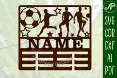 Soccer/ Football medal holder Name svg laser cut template Product Image 2