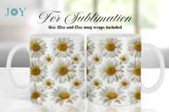 DAISIES COFFEE MUG WRAP SUBLIMATION DESIGN Product Image 1