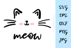 Cat Face SVG Cute Kitty Clipart for Cricut &amp; Crafts SVG, PNG Product Image 1