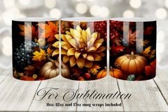 FALL MUG SUBLIMATION DESIGN, COFFEE MUG WRAP Product Image 2