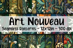Art Nouveau Digital Papers - Seamless Patterns Product Image 1