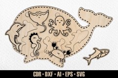 Sealife puzzle for toddler SVG, Set #6 Product Image 1