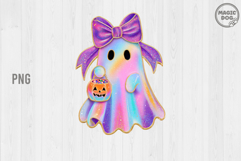Halloween Neon Ghost|Iridescent Ghost Coquette Halloween PNG Product Image 1