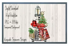 Christmas Buffalo Tiered Tray, PNG Sublimation Design Product Image 1