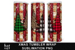 Plaid Christmas Tumbler PNG | Christmas Tree Sublimation Product Image 1