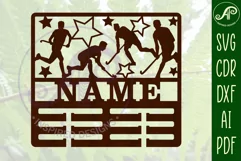 Field hockey male medal holder Name svg laser cut template Product Image 2