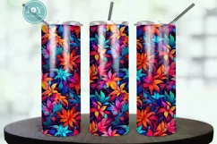 RAINBOW FLOWERS 20oz SKINNY TUMBLER SUBLIMATION DESIGN Product Image 1