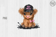 Hot Mess Cute Highland Cow|Western Cap Highland Cow Leopard Product Image 1