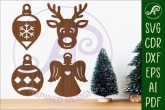 Christmas shape silhouette laser cut outs SVG file 2 Product Image 1