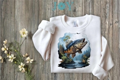 Bass Fish Clipart PNG Sublimation Design Product Image 2