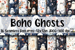 Boho Ghosts Digital Papers - 16 Seamless Patterns Product Image 1