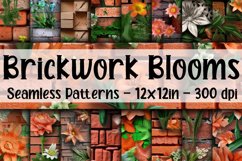 3D Brickwork Blooms Digital Papers - Seamless Patterns Product Image 1