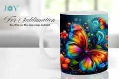 BUTTERFLY COFFEE MUG WRAP SUBLIMATION DESIGN Product Image 1