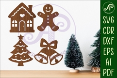 Christmas shape silhouette laser cut outs SVG file 4 Product Image 1