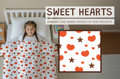 Cute Hearts and Stars Seamless Pattern Product Image 1