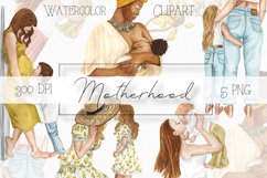 Watercolor Motherhood Clipart. Mothers Day Clipart. Product Image 1