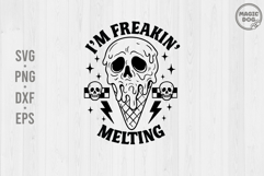 I’m Freakin Melting|Retro Skull Summer|Gothic Halloween SVG Product Image 1