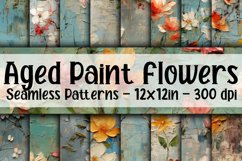 Aged Oil Paint Flowers Digital Papers - Seamless Patterns Product Image 1