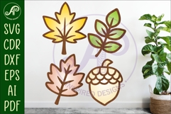 Fall shape two layer laser cut outs SVG file d1 Product Image 1