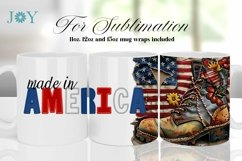 FOURTH OF JULY MUG WRAP SUBLIMATION DESIGN, COFFEE MUG WRAP Product Image 1