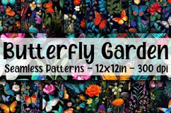 Butterfly Garden Digital Papers - Seamless Patterns Product Image 1