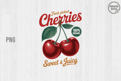 Vintages Retro Cherry Exotic Fruit Lover|Cherry Graphic PNG Product Image 1
