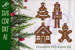 Christmas shape ornaments laser cut outs SVG file 4 Product Image 1