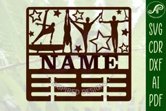 Male Gymnast medal holder Name svg laser cut template Product Image 2