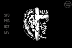 Man Of Faith, Man of God Jesus Cross, Man of Faith Lion SVG Product Image 1