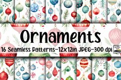 Christmas Ornaments Digital Papers - Seamless Patterns Product Image 1