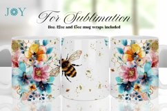 BEES MUG WRAP SUBLIMATION DESIGN Product Image 1