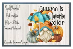 Autumn Is My Favorite Color, Gnome Illustration, PNG Product Image 1