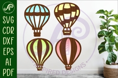 Hot air balloon laser cut outs SVG file Product Image 1