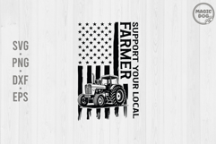 Support Your Local Farmer| Strong Tractor American Flag Product Image 1