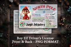 Christmas Boy Elf Driver&#039;s License Sublimation PNG Product Image 1