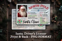 Santa Driver's License Sublimation PNG Product Image 1