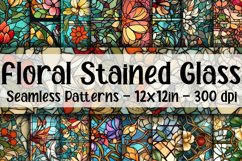 Floral Stained Glass Digital Papers - Seamless Patterns Product Image 1
