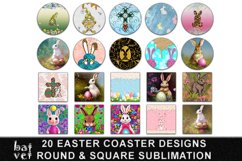 Easter Sublimation Coaster Bundle | Square Coaster Design Product Image 1
