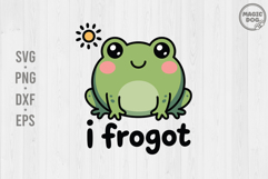 Cute Frog Pun I Frogot SVG|Funny Frog|Frog Lover Product Image 1