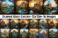 Stained Glass Castles Digital Papers Product Image 1