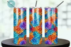 RAINBOW FLOWERS 20oz SKINNY TUMBLER SUBLIMATION DESIGN Product Image 1