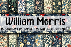 William Morris Inspired Digital Papers - 16 Seamless Papers Product Image 1