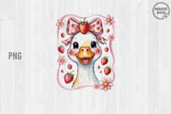 Cute Goose Strawberry PNG|Strawberry Goose Coquette Summer Product Image 1