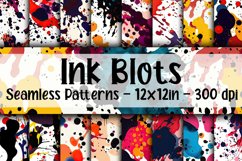Ink Blots Digital Papers - Seamless Patterns Product Image 1