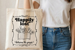 Happily Lost Between the Pages SVG Reading Quote Design Product Image 2