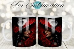 GIRL COFFEE MUG WRAP SUBLIMATION DESIGN Product Image 1