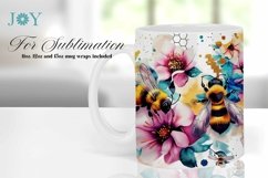 BEES MUG WRAP SUBLIMATION DESIGN Product Image 1