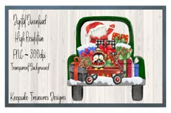 Santa Toy Truck, Hand Drawn, Sublimation PNG Product Image 1