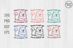 Sorry I Can&#039;t Go I&#039;m an Indoor Cat|Retro Cat|Siamese Cat SVG Product Image 1